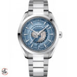 ساعت مچی امگا مردانه مدل سیمستر اتوماتیک صفحه فیروزه ای OMEGA Seamaster Aqua Terra Worldtimer