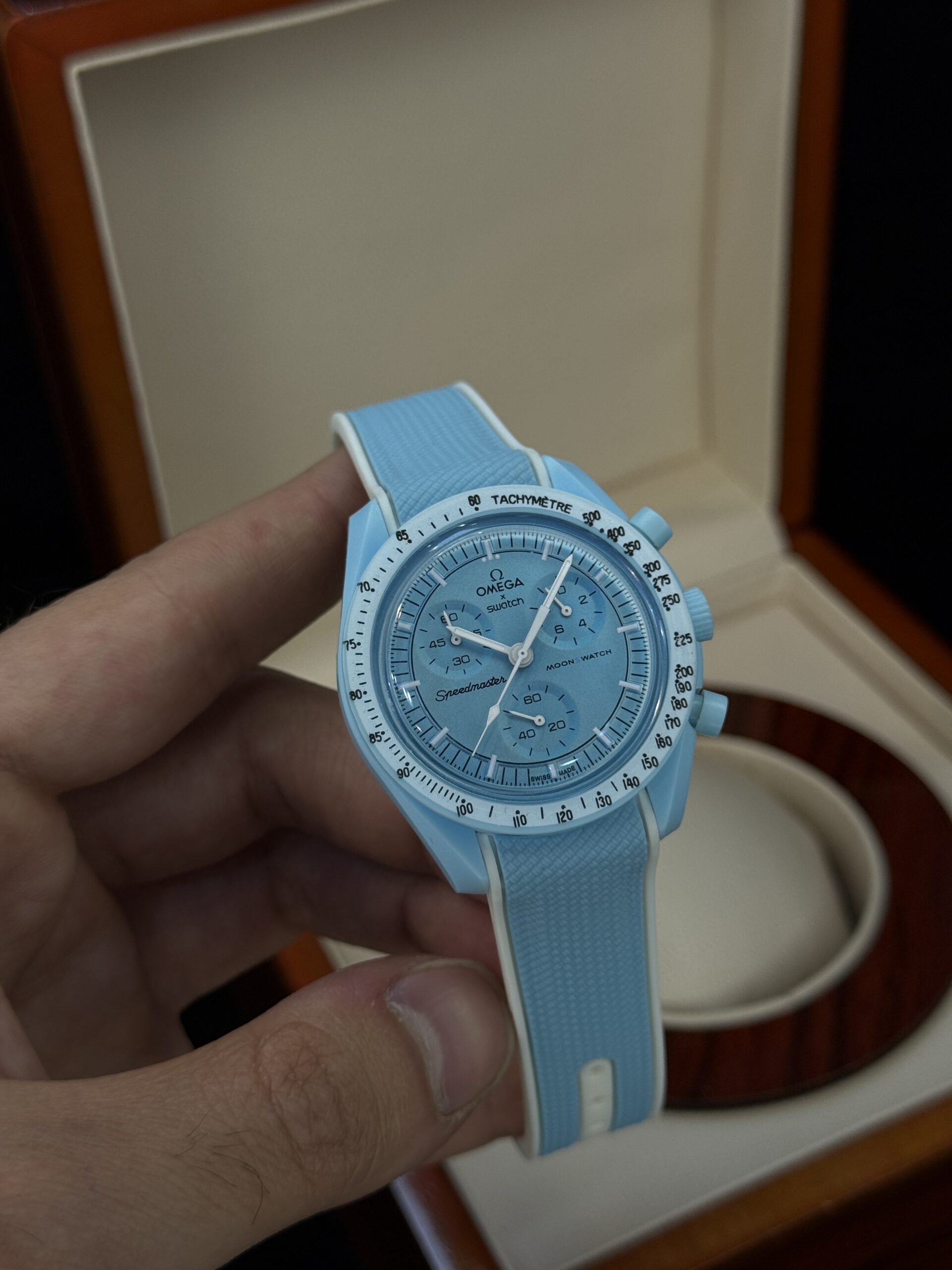 IMG_9053 ساعت امگا سواچ مدل سفر به اورانوس بند رابر omega swatch