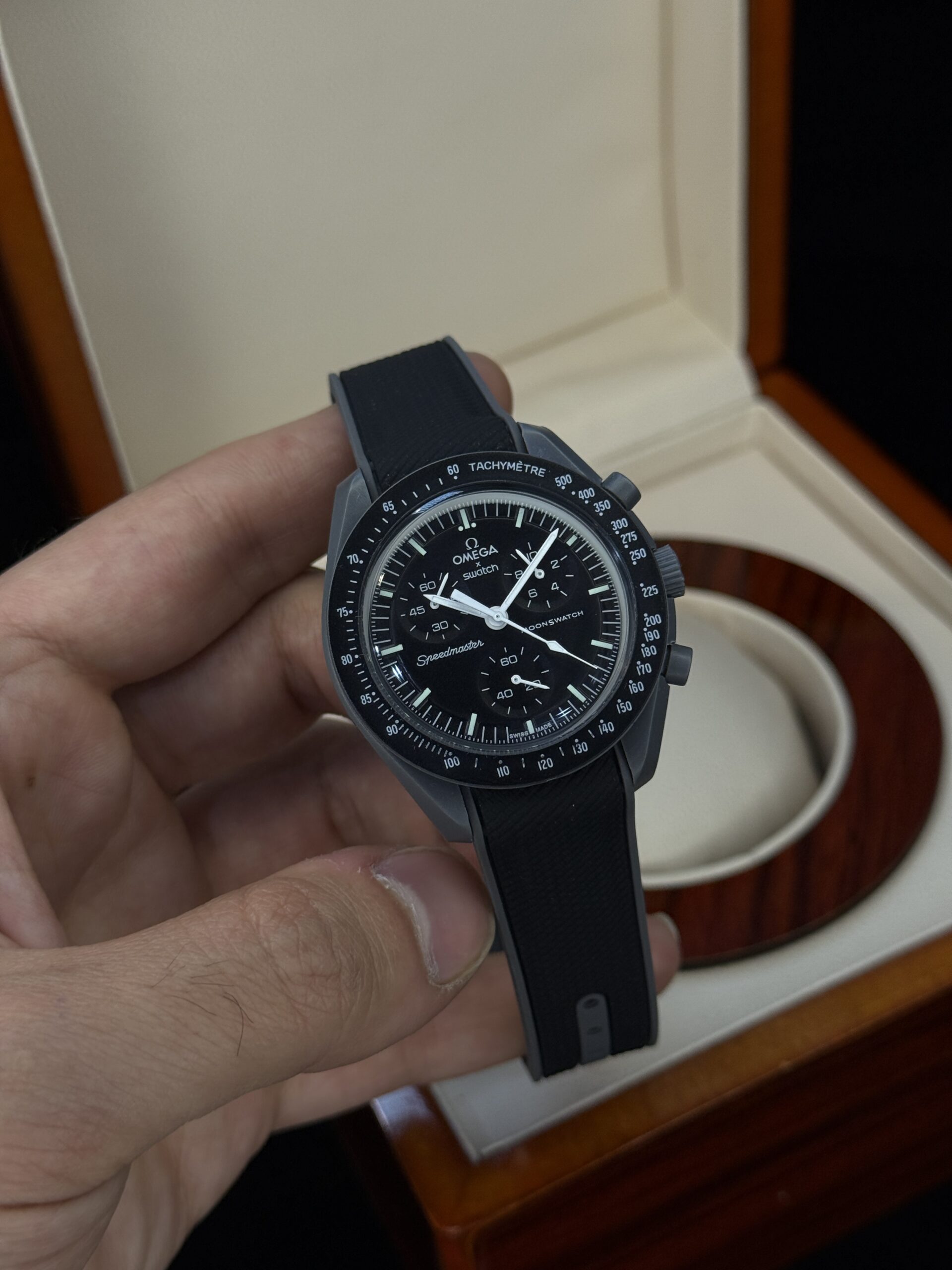 IMG_9055 ساعت امگا سواچ مدل سفر به عطارد بند رابر omega swatch