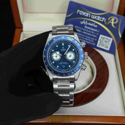 ساعت مچی‌ مردانه تودور اتوماتیک سیلور صفحه ابی tudor black bay chron