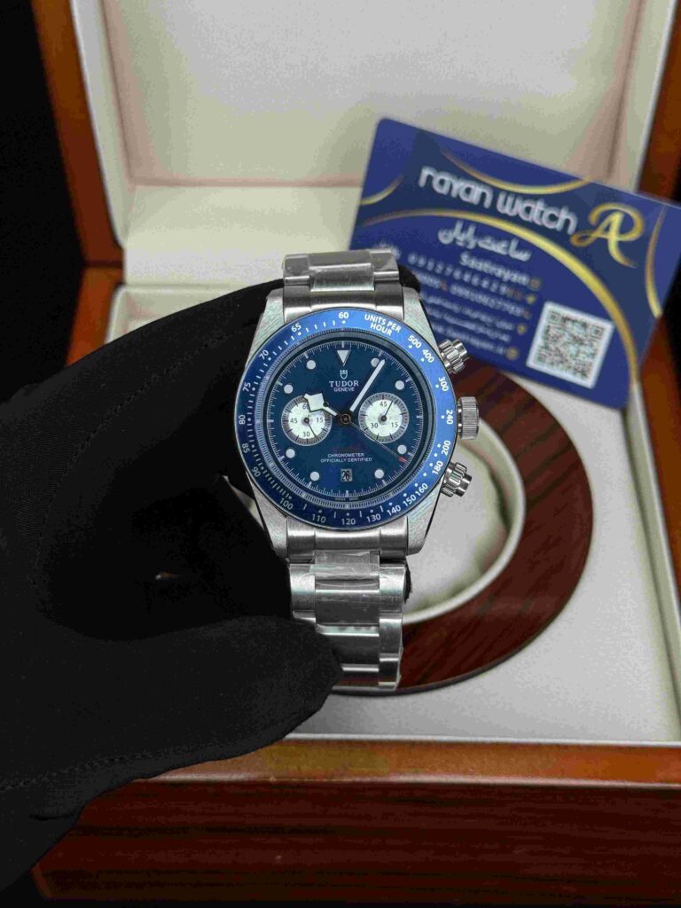 ساعت مچی‌ مردانه تودور اتوماتیک سیلور صفحه ابی tudor black bay chron