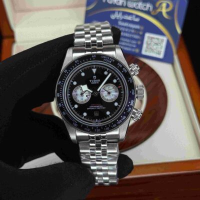 ساعت مچی‌ مردانه تودور اتوماتیک سیلور صفحه مشکی tudor black bay chron