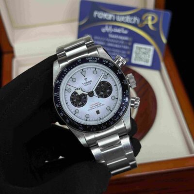 ساعت مچی‌ مردانه تودور اتوماتیک سیلور صفحه سفید tudor black bay chron