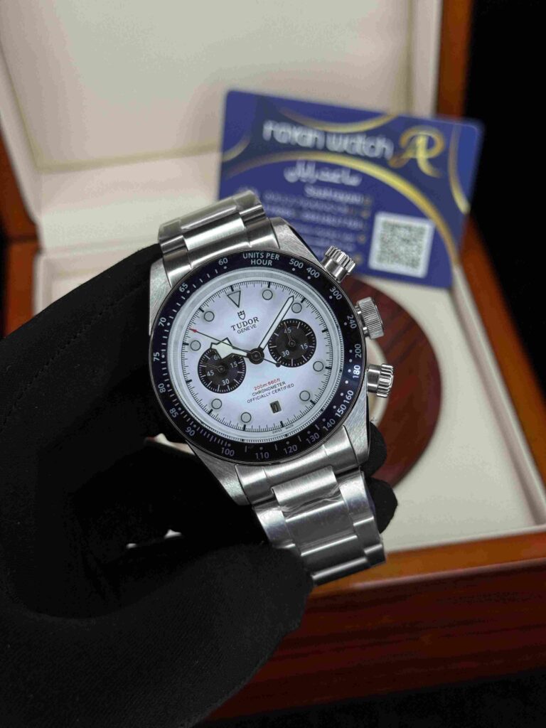 ساعت مچی‌ مردانه تودور اتوماتیک سیلور صفحه سفید tudor black bay chron