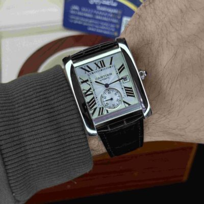 ساعت مچی مردانه کارتیر زیرثانیه اتوماتیک مستر کوالیتی cartier tank mc