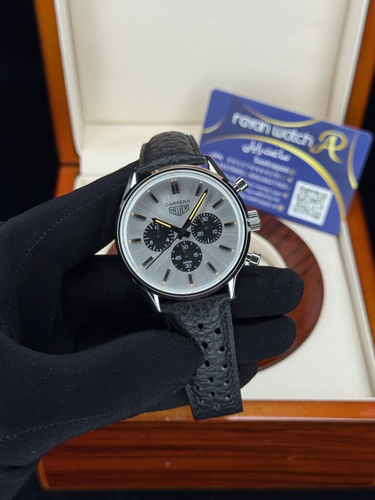 ساعت مچی مردانه تگ هویر کرنوگراف سیلور صفحه سفید TAG Heuer